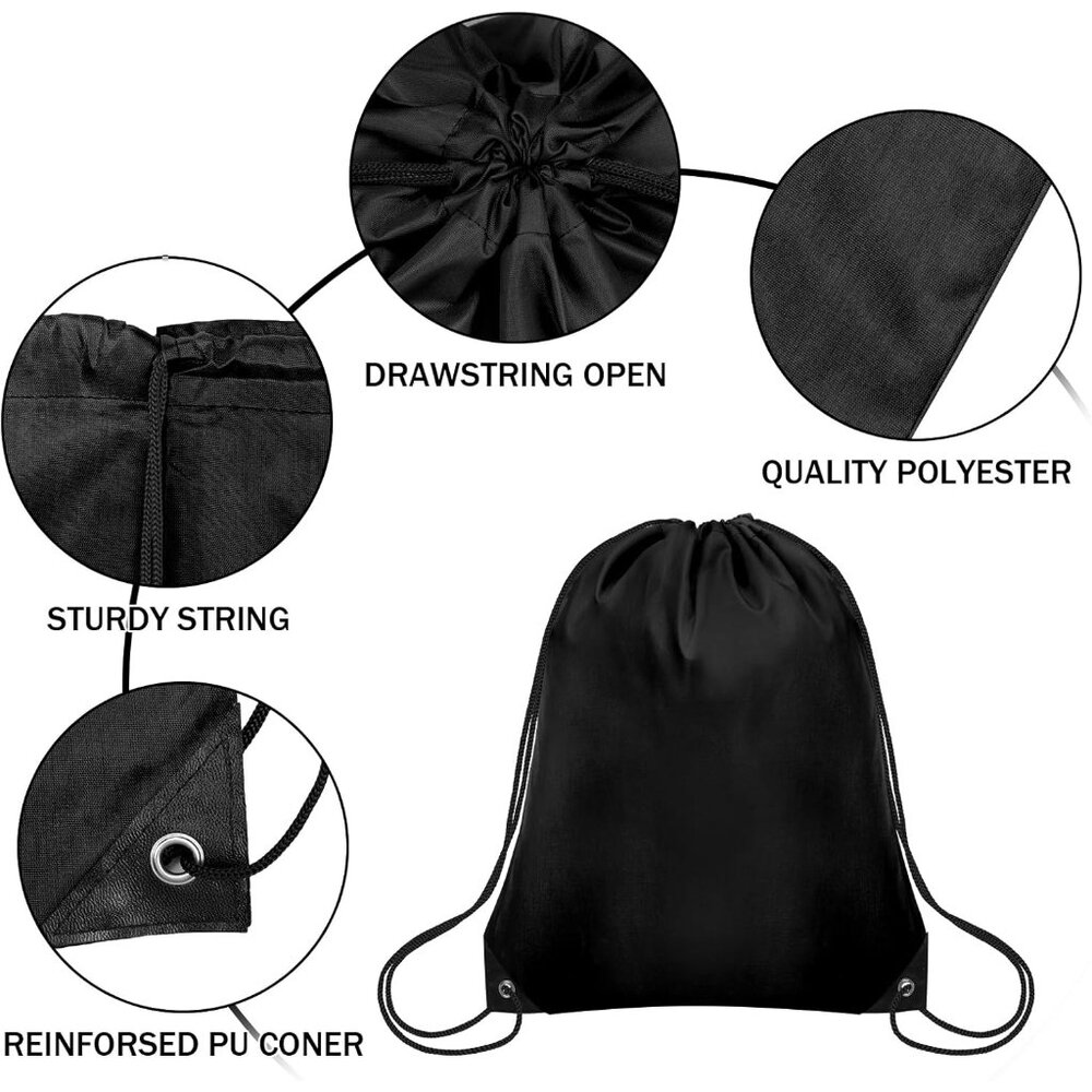 Stylish 10pcs Black Drawstring Backpack Bulk - Pe… - image 6